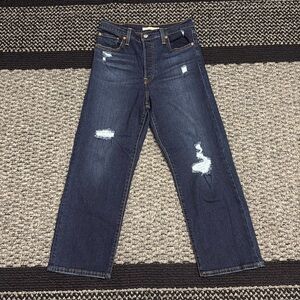 Levi’s Ribcage Straight Ankle Jeans Women’s Sz 29 Distressed Classic Preppy